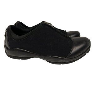 Ariat Women's Black Leather Comfort Zip Closure Slip On Shoes Size 6.5 Low Shaft